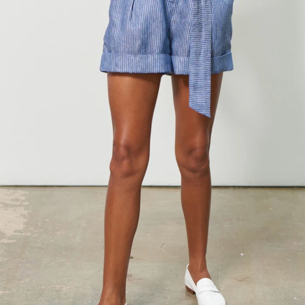 Mara Hoffman Blue High Waist Shorts striped
